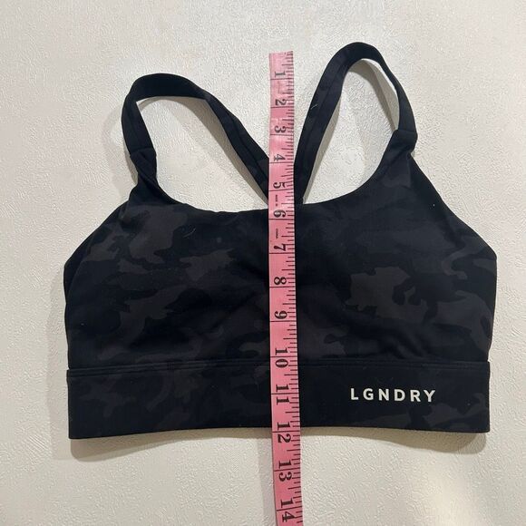 LGNDRY Black Camo Sports Bra Crossback Athletic Top Size XS - Picture 5 of 5